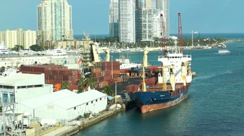 Commercial dock miami Stock Footage 23393546