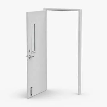 Commercial Doors door 2 open 3D Model
