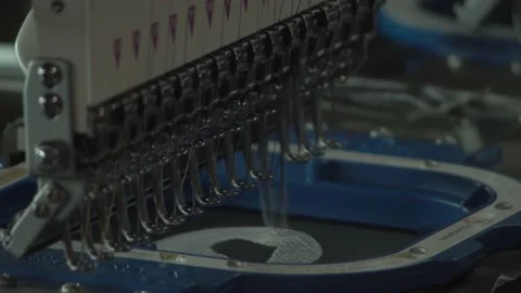 Commercial Embroidery Machine Stock Footage 154658394