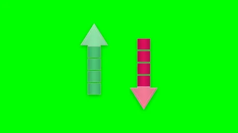 Commercial Emerald and Ruby Counter Sliding Arrows with Beveled Accents for.. Stock Footage 347338651