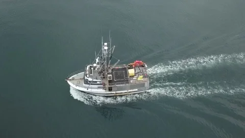 Commercial fishing boat in Alaska, Stock Video