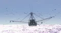 Commercial Fishing Boat at Sea on the Horizon 4k or 4k+ Resolution