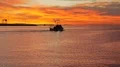 Commercial Fishing Boat At Sunrise 4k or 4k+ Resolution