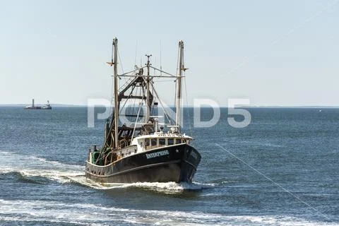 Commercial fishing vessel Enterprise nearing end of trip Stock Photos