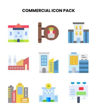 Commercial Flat UI Icons Pack Ilustración de archivo