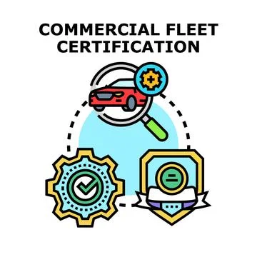 Commercial fleet certification service identifying vehicle quality regulation Stock Illustration