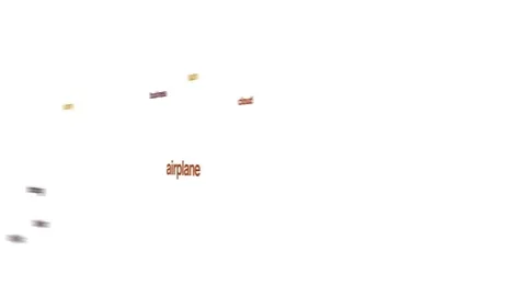 Commercial flight animated word cloud. Stock Footage 70738644