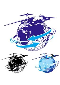 Commercial freighter as a logo Stock Illustration