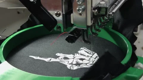 Commercial Grade Multi-Needle Automatic Embroidery Machine Stitching White .. 스톡 동영상 332204915