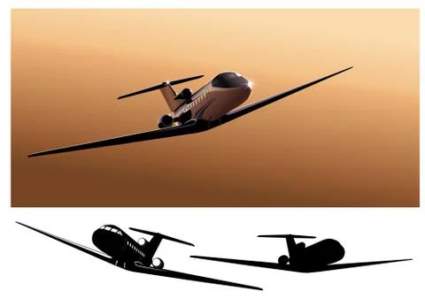 Commercial jet Stock Illustration