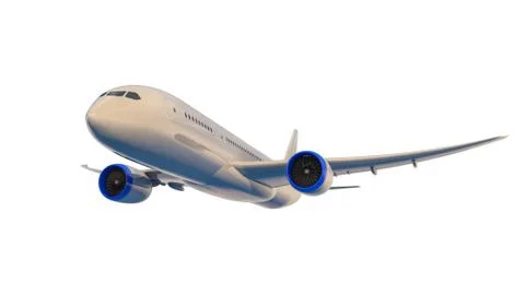 Commercial jet plane. 3D render. Bottom view side view Stock Illustration