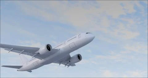 Commercial Jet Plane 3D render Illustrazione stock