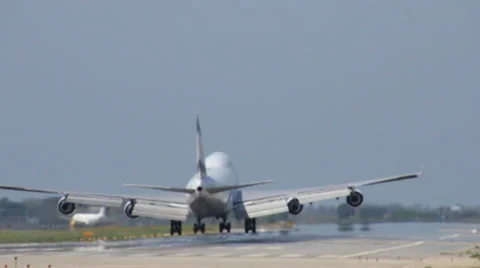 Commercial Jet Plane Landing Stock Footage 40615538