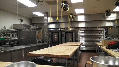 Commercial kitchen interior shot Stock Footage 87041210