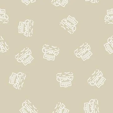 Commercial landscape line seamless pattern Stock Illustration