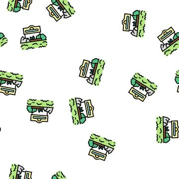 Commercial landscape vector seamless pattern Stock Illustration