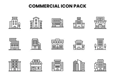 Commercial Line Vector Icons Pack Stockillustratie