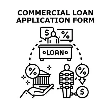 Commercial loan application form applying process Stock Illustration
