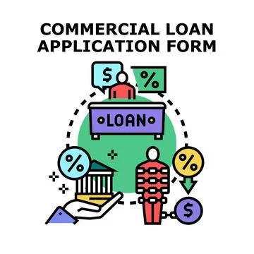 Commercial loan application form applying process Stock Illustration