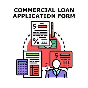 Commercial loan application process for business funding Stock Illustration