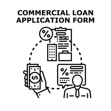 Commercial loan application process for business financing Stock Illustration