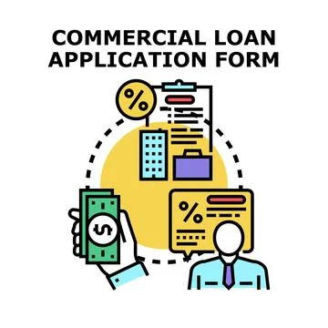 Commercial loan application process for business financing Stock Illustration