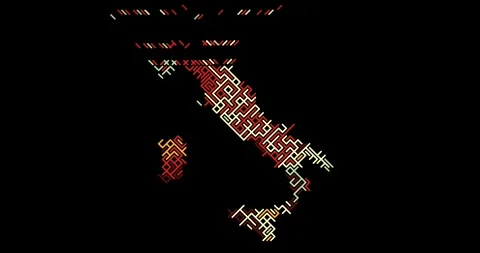 Commercial Motion Graphics with Diagonals Creating Italy Outline Stock Footage 325908265