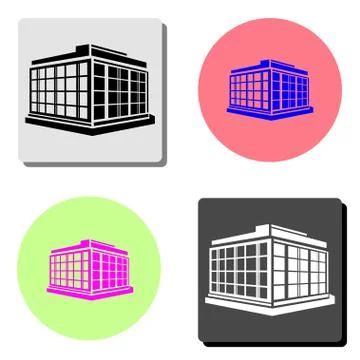 Commercial Office Building. flat vector icon Ilustración de archivo