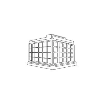 Commercial Office Building. flat vector icon Stock Illustration