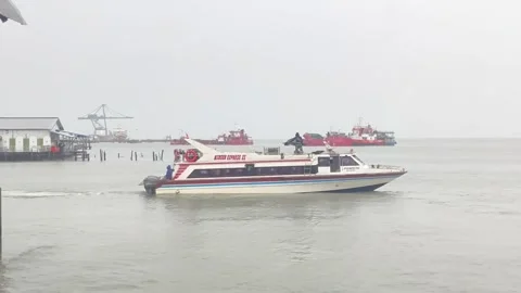 A commercial Passenger Speedboat Stock Footage 337527205