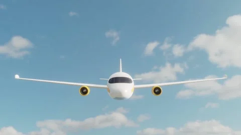 Commercial Plane Flying At Camera Stock Footage 222221780