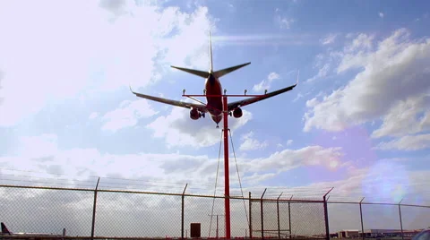 Commercial Plane Landing - Slow Motion Stock Footage 59583792