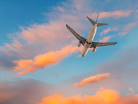 Commercial plane taking off Stock Photos