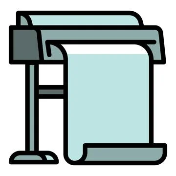 Commercial plotter icon, outline style Illustrazione stock