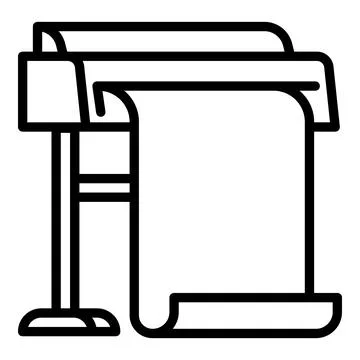 Commercial plotter icon, outline style Illustrazione stock