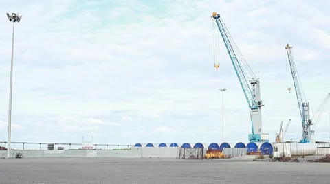 Commercial port Stock Footage 8657106