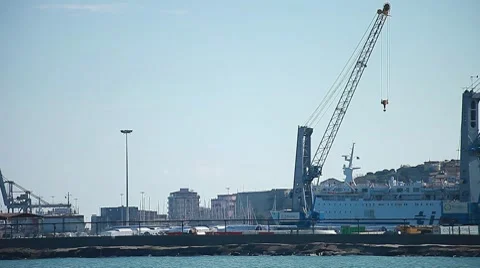 Commercial port Stock Footage 8657160