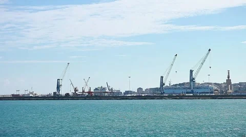 Commercial port Stock Footage 8657450