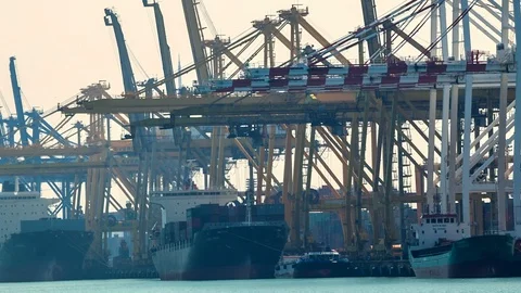 Commercial port Stock Footage 103548703