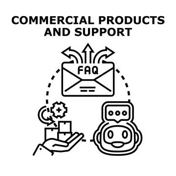 Commercial products and support vector concept Stock Illustration