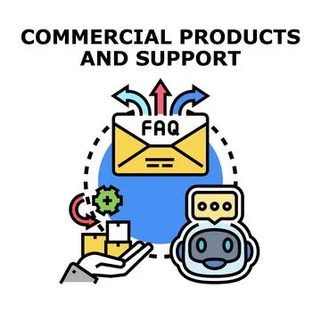 Commercial products and support vector concept Stock Illustration