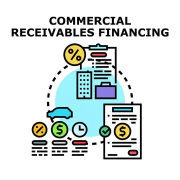 Commercial receivables financing concept vector illustration 스톡 일러스트