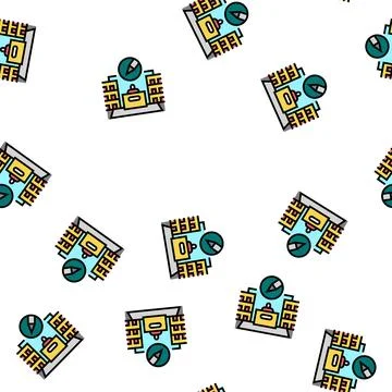 Commercial retail space design vector seamless pattern Stockillustratie