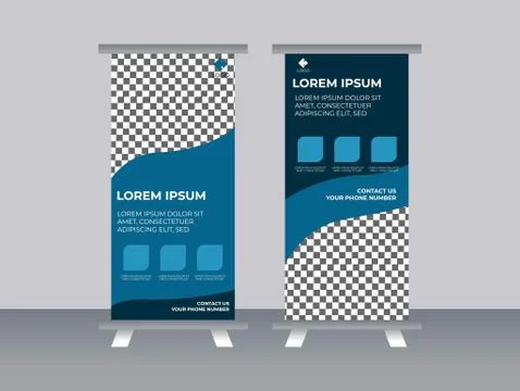 Commercial Roll Up Banner Template Design Vector File. Unique Design with Stock Illustration