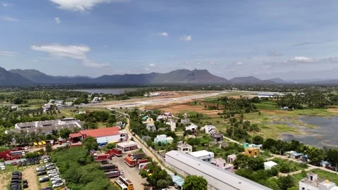 Commercial Runway construction Stock Footage 340549875