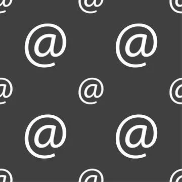 Commercial at. Set Flat modern. Seamless pattern on a gray background. Vector Illustrazione stock