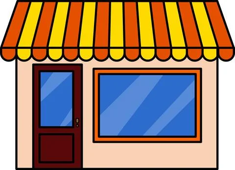 Commercial shop vector design. 스톡 일러스트
