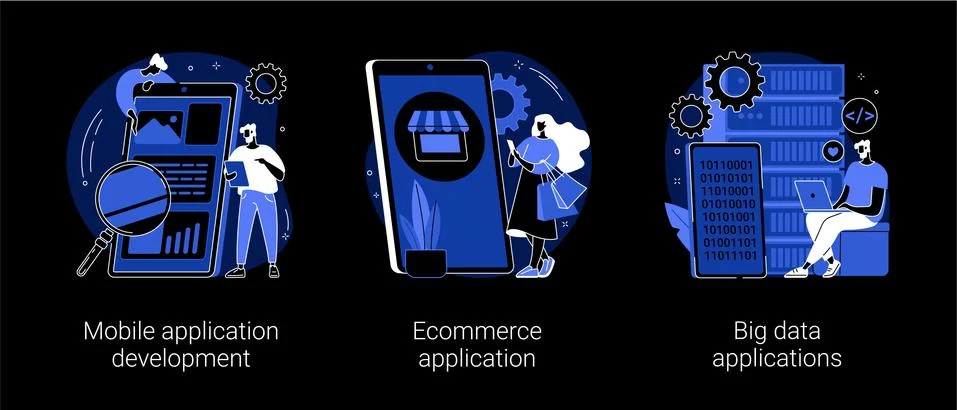 Commercial software abstract concept vector illustrations. Illustrazione stock