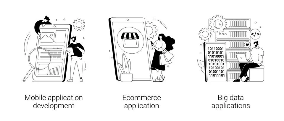 Commercial software abstract concept vector illustrations. Stock Illustration