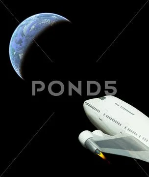Commercial space flight Stock Illustration